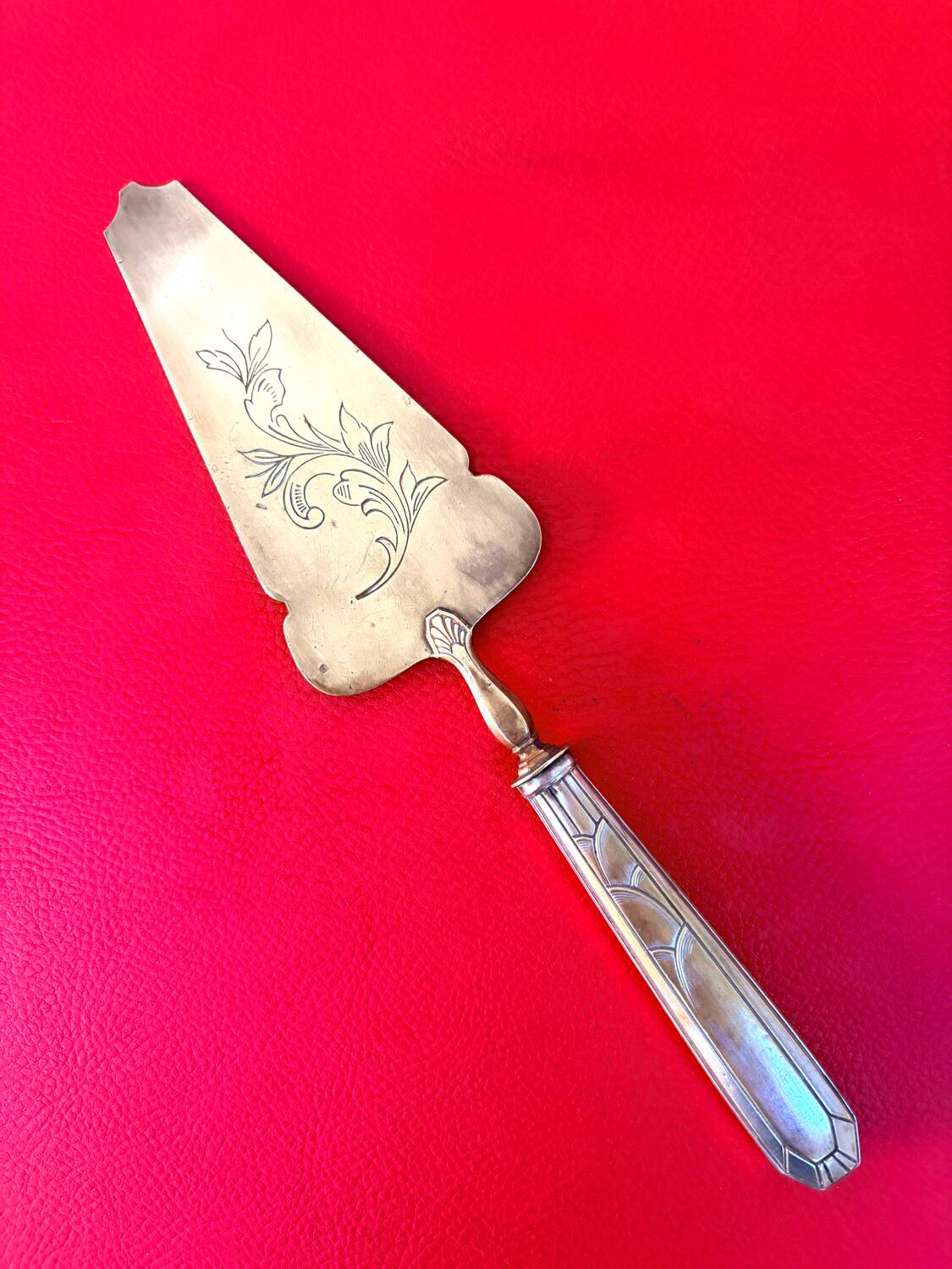 Silver-plated pie server - Art Nouveau