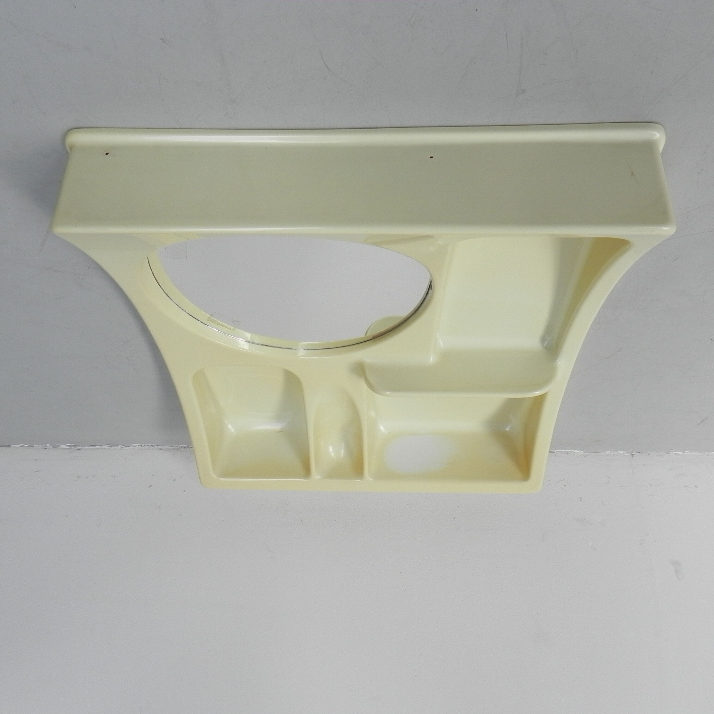 Vintage Plastic Bathroom Wall Shelf with Mirror