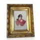 Old Table XIX Portrait of a Woman in Traditional Costume - Signed Célest