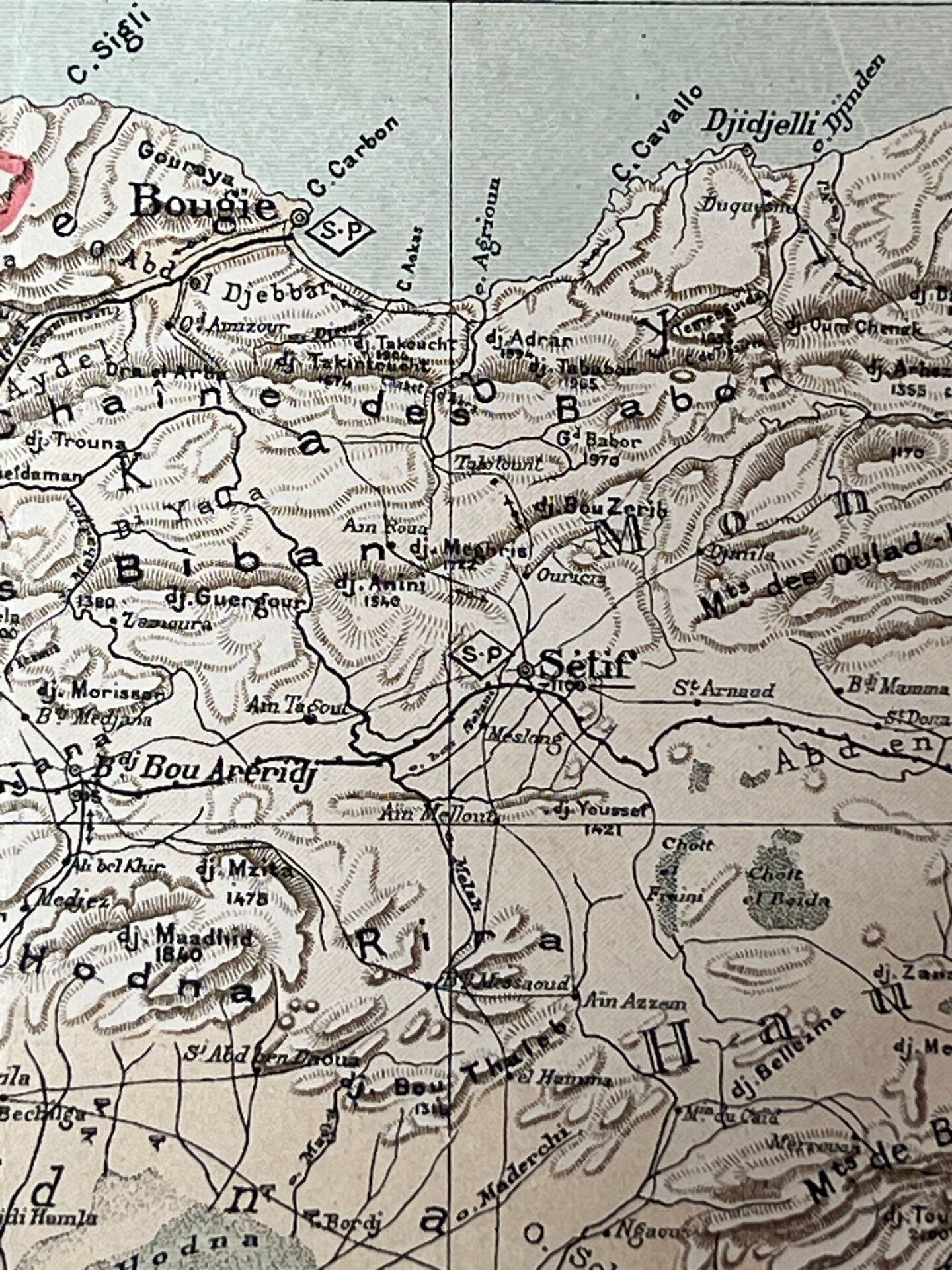 Carte ancienne Algérie et Tunisie 72,5x47cm