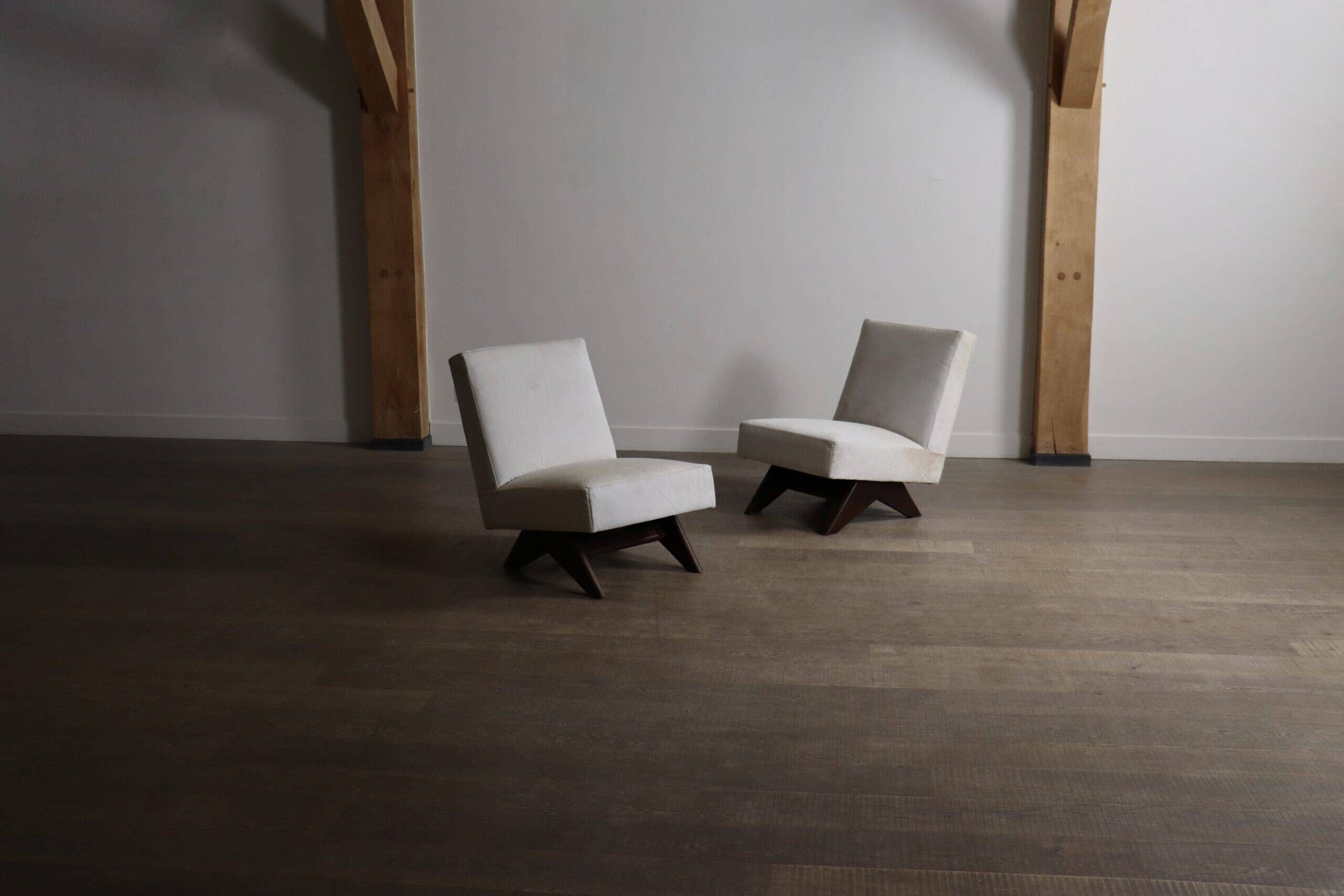 Pair of Pierre Jeanneret 'Fireside' chairs, model No. PJ-SI-36-A
