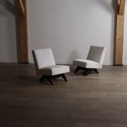 Pair of Pierre Jeanneret 'Fireside' chairs, model No. PJ-SI-36-A