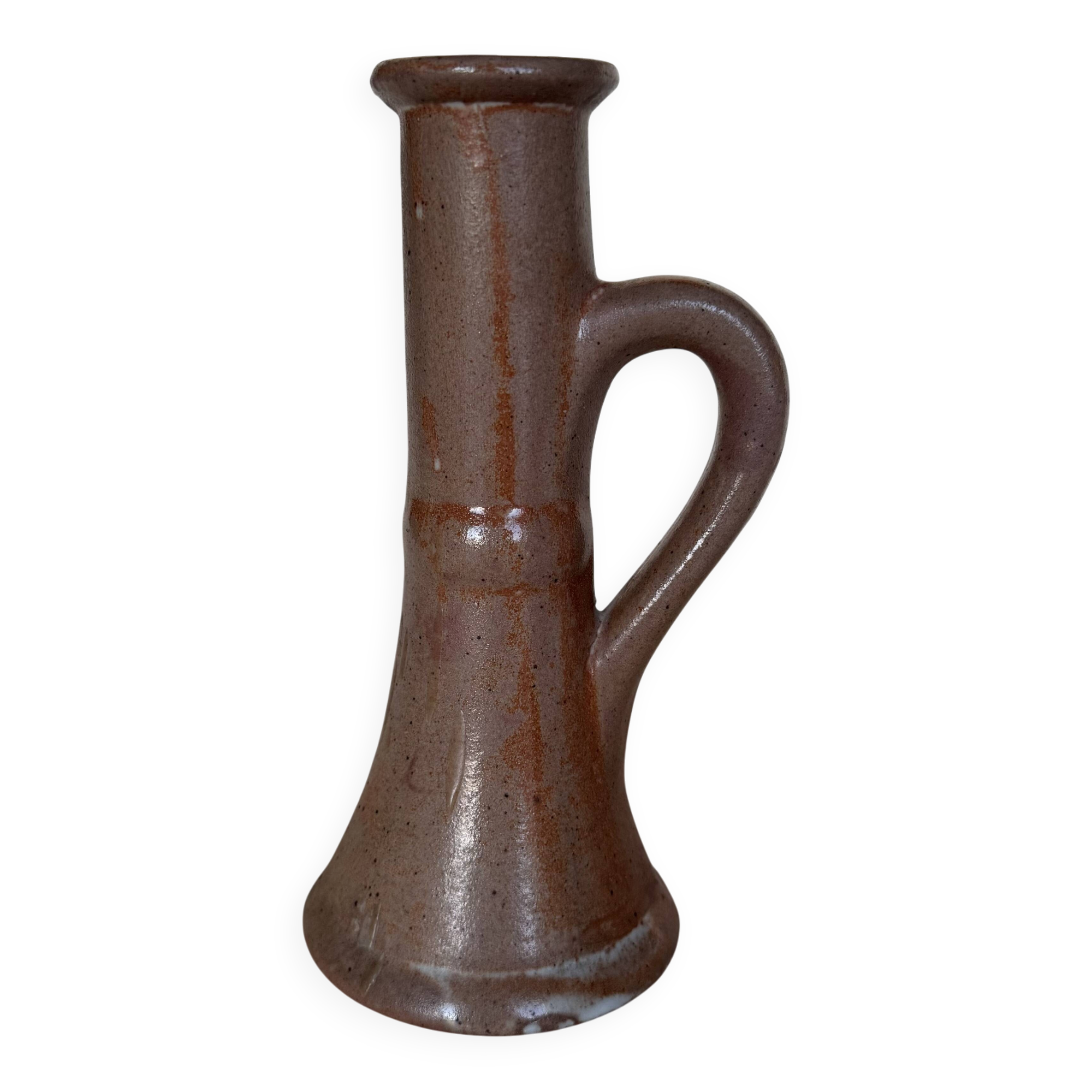 Vintage stoneware candlestick