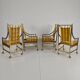 Ensemble unique de chaises de salle à manger et de salon de style milieu du siècle – dorées, fabriquées entre 1940 et 1948 par Flanders Industries Inc, Fort Smith, Arkansas