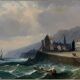 Tableau HST marine attributed to Charles Euphrasie Kuwasseg, 19th century.