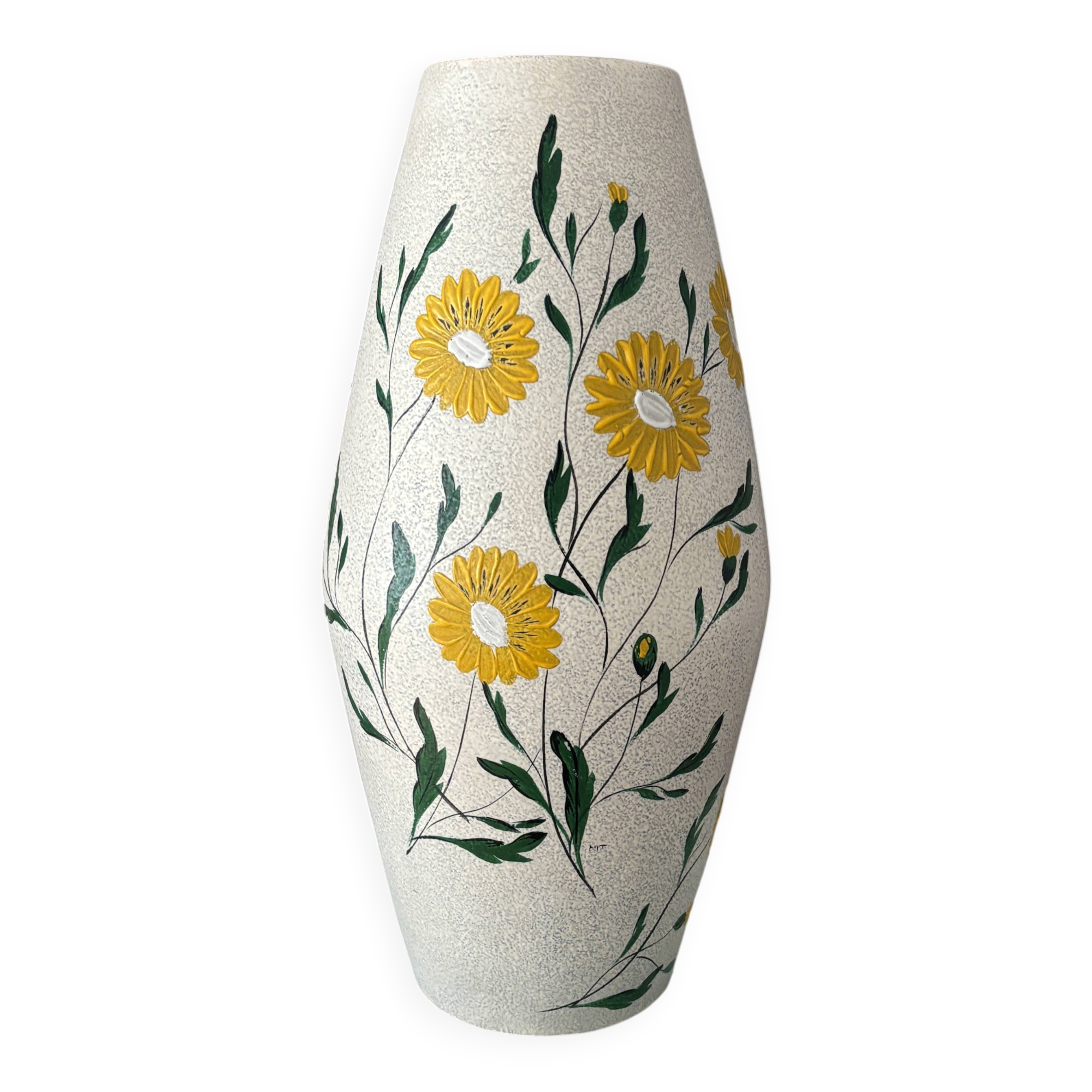 Hand painted daisies vase