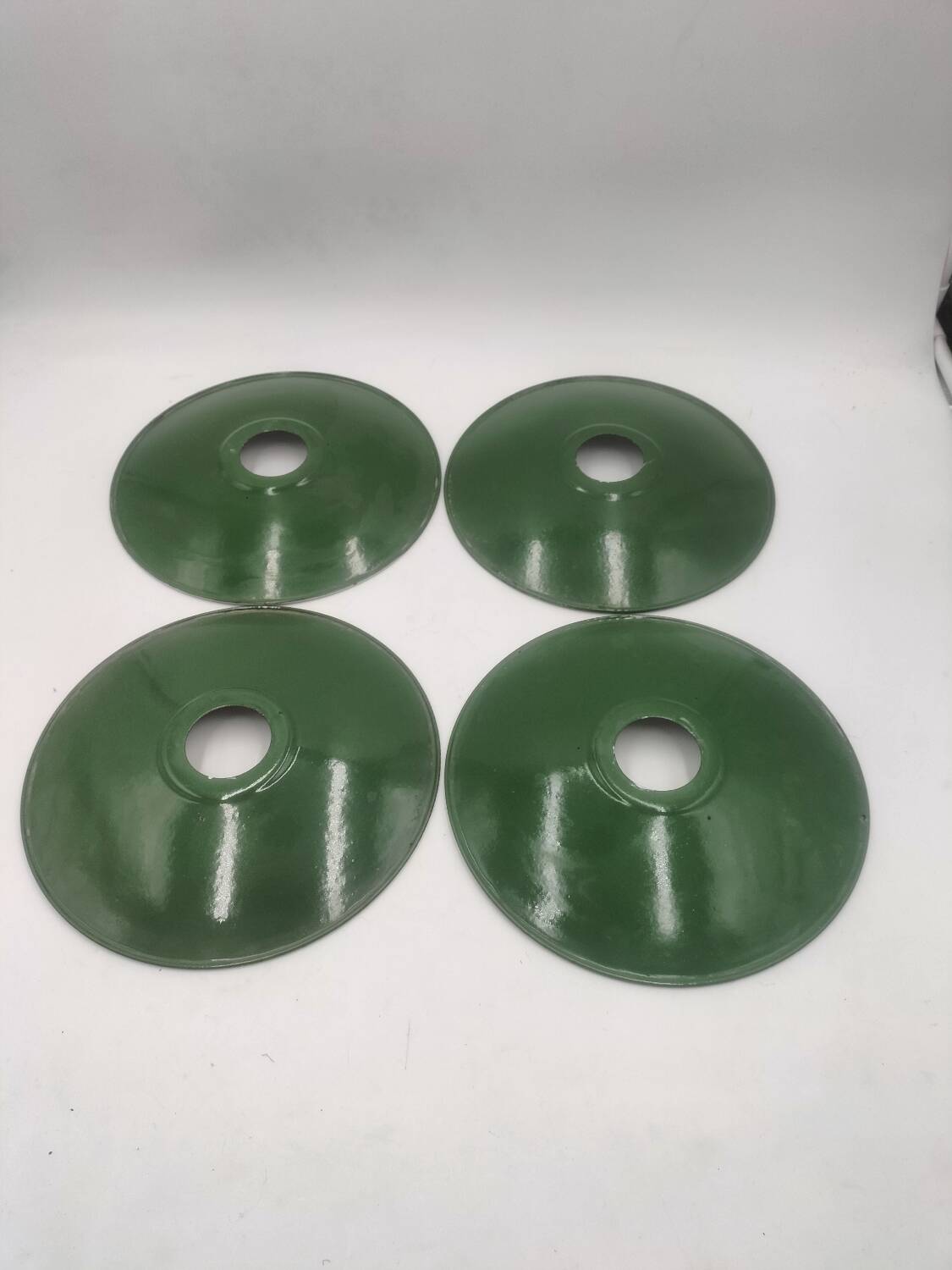 4 enameled sheet metal lampshades