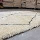 Tapis laine blanc berbere beni ouarain 180x255cm