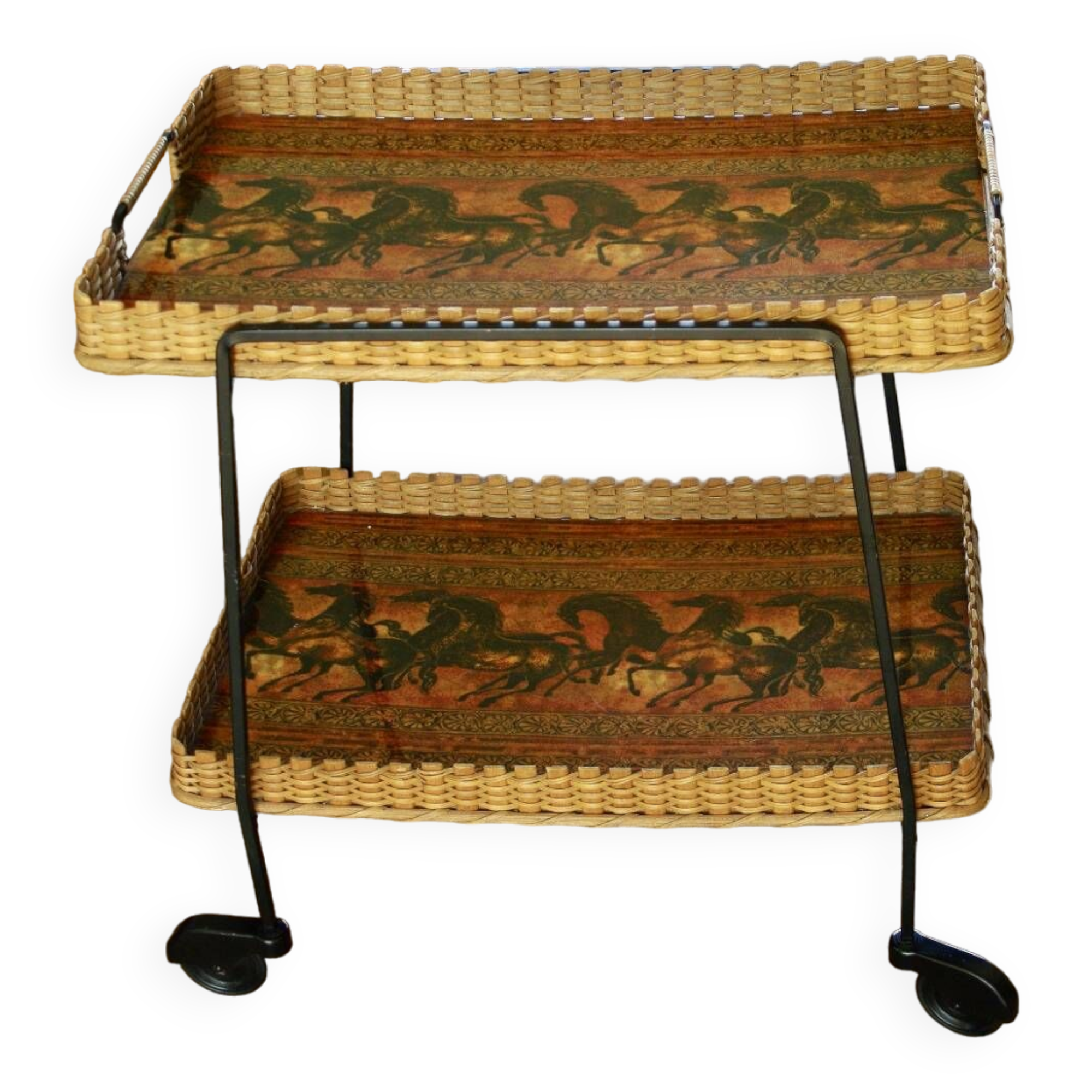 vintage rolling bar cart 1960