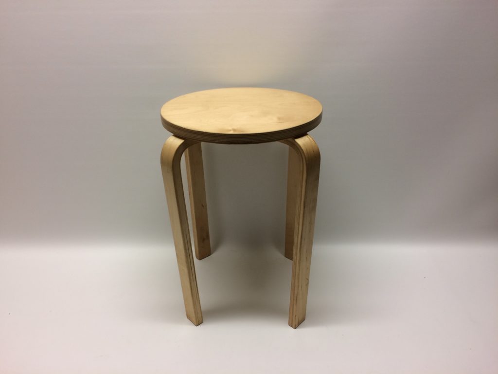 Lot of 2 light wood stools