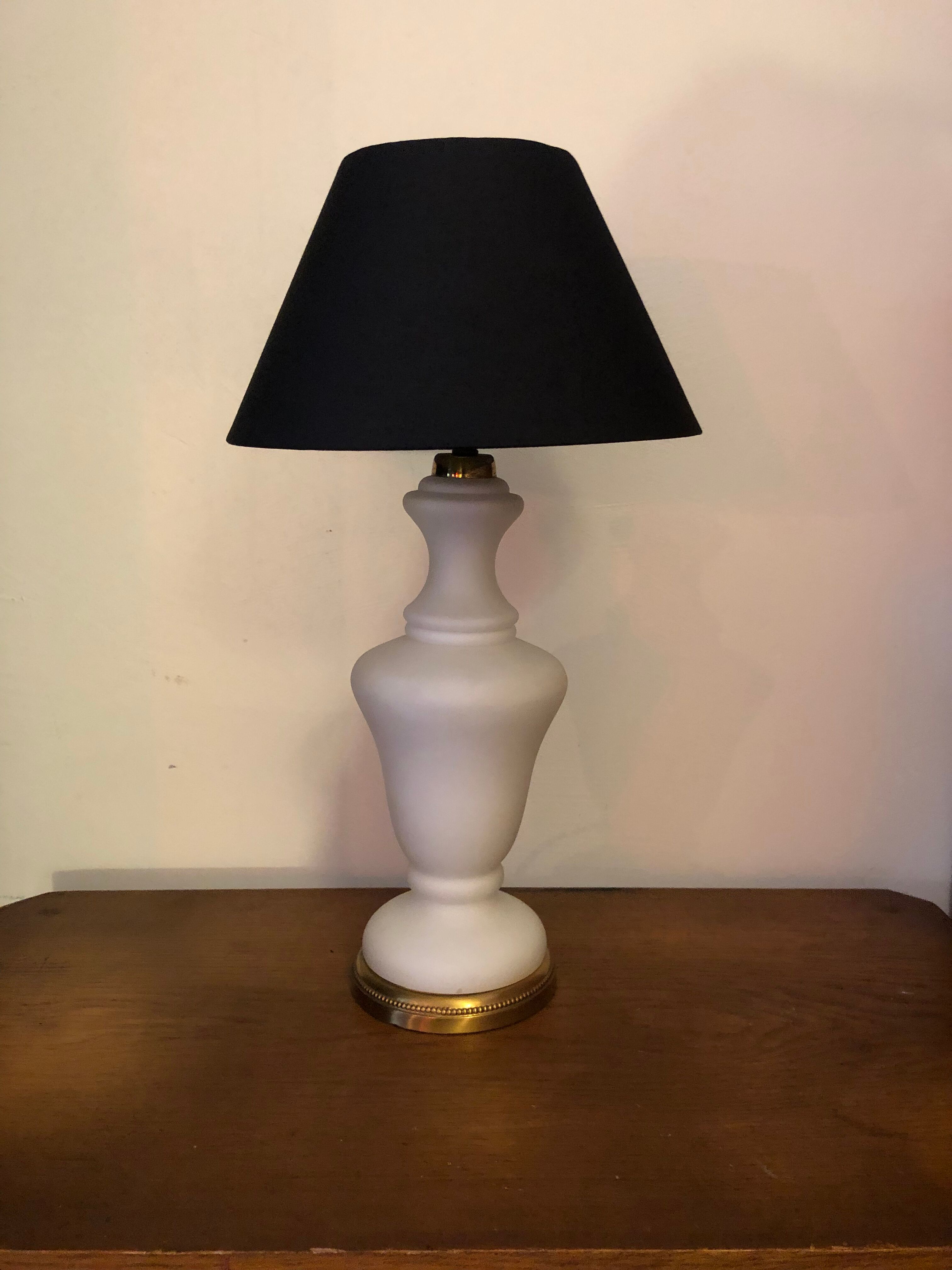Ancient brass lamp and opaline