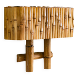 Lampe murale en rotin et bambou de style moderne du milieu du siècle