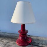 Lampe en céramique bordeaux