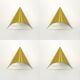 Ensemble de 4 appliques murales dorées de l'ère spatiale par Dieter Witte pour Staff