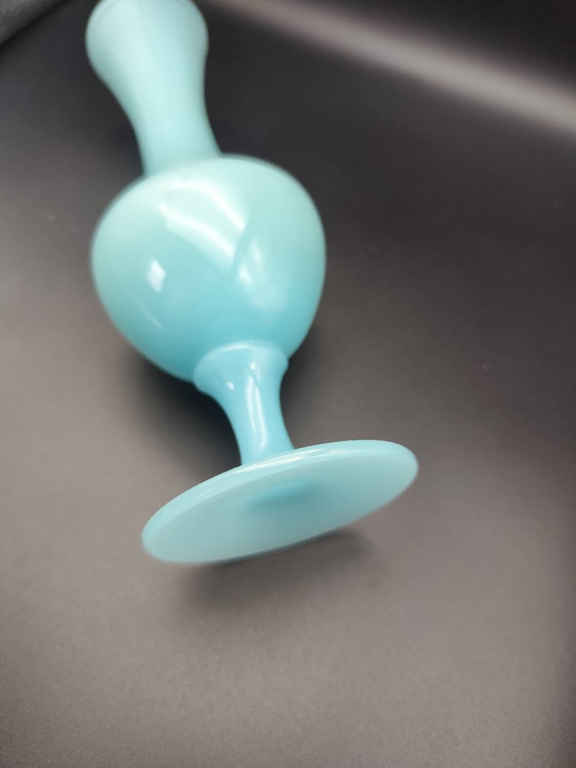 Vase soliflore vintage opaline bleue