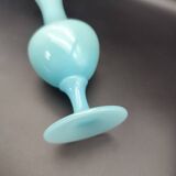 Vase soliflore vintage opaline bleue