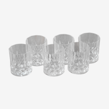 6 cut crystal whiskey glasses