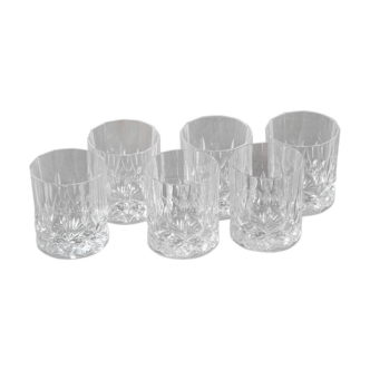 6 cut crystal whiskey glasses