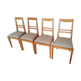 Suite de 4 chaises chêne années 50