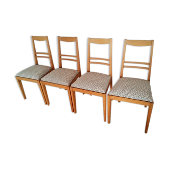 Suite of 4 oak chairs 50s