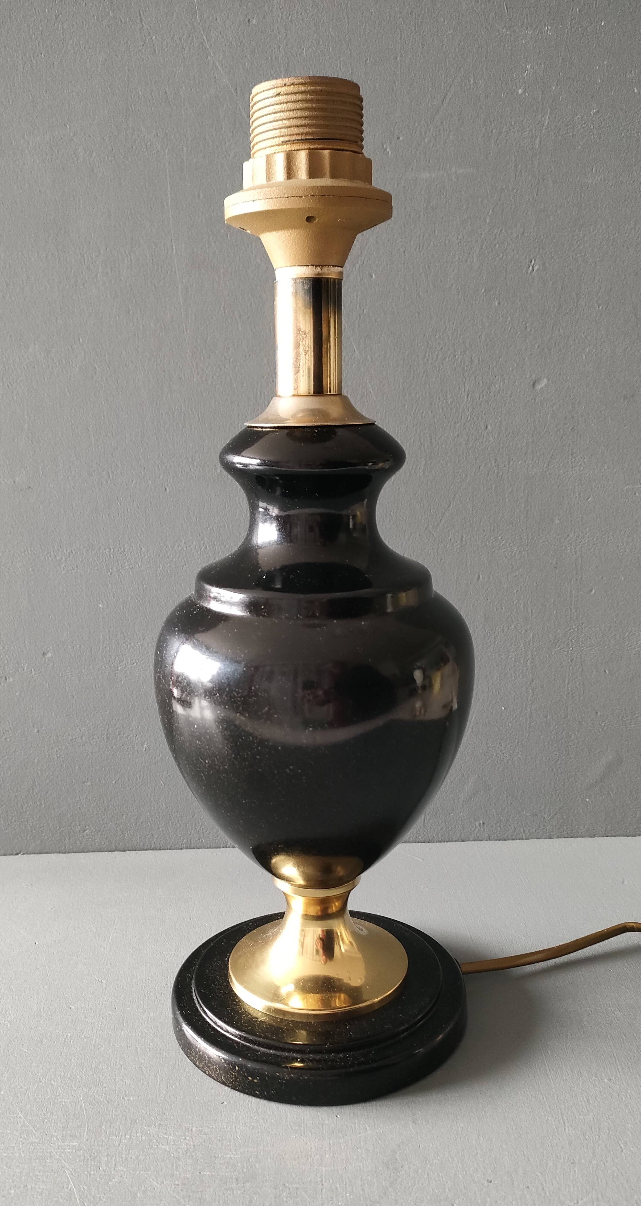 The Dauphin - Baluster lamp model Bernay - Starry black ceramic - 70's