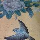 Buffet of black and gold laqué Chinese storage with relief subjects decorated flowers painted birds