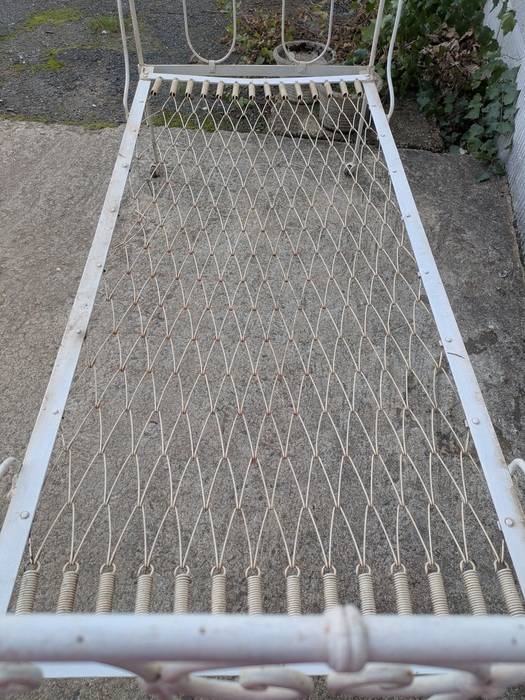 Wrought iron bed, bench