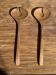 Salad server or large teak spoon, oval shape, split, L30 D9