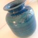 Blue / vintage ceramic ball vase 70s