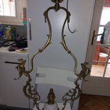 Bronze and Opaline Suspension Lyre - Napoléon III Style