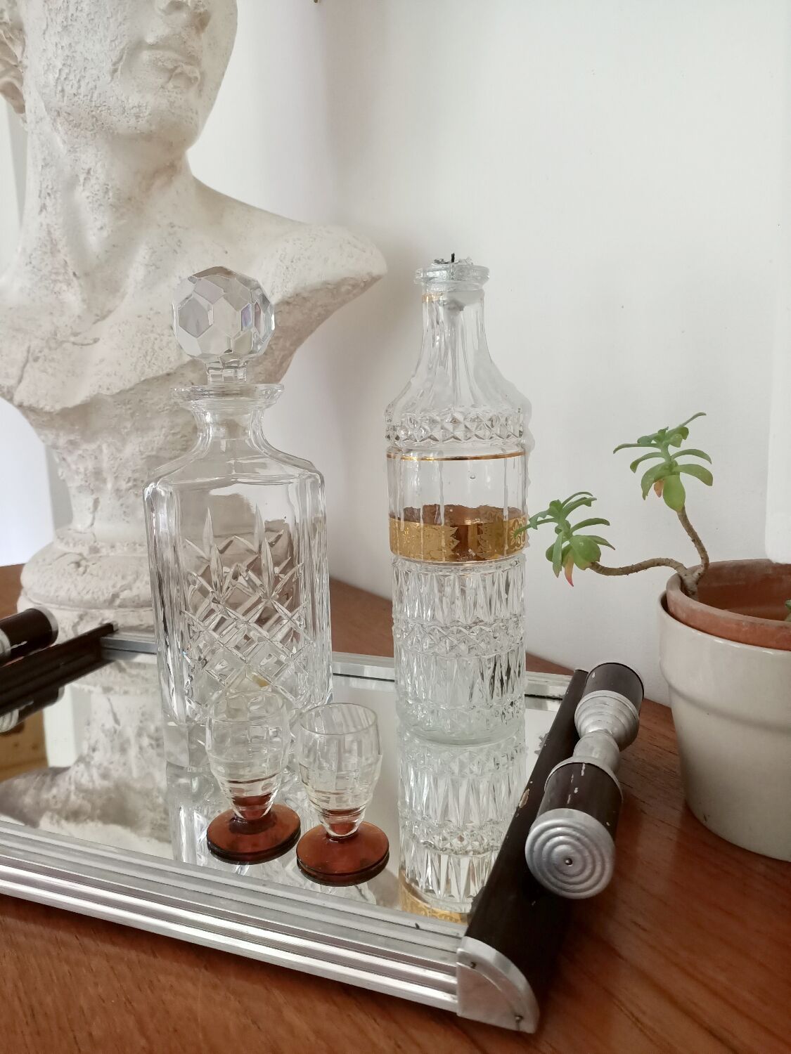 Art deco mirror tray