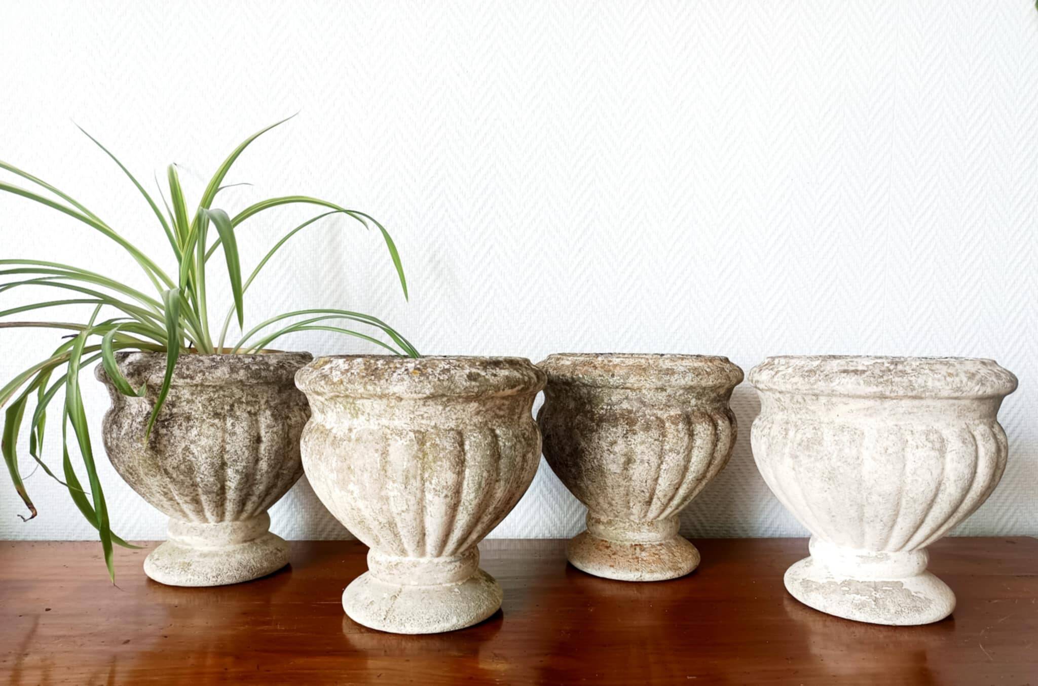 Antique Medici stone planters