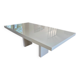 White lacquered dining table
