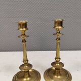 A set of slim vintage brass candlesticks, Denmark 1960-70s.