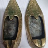 Brass slipper ashtrays, 1980