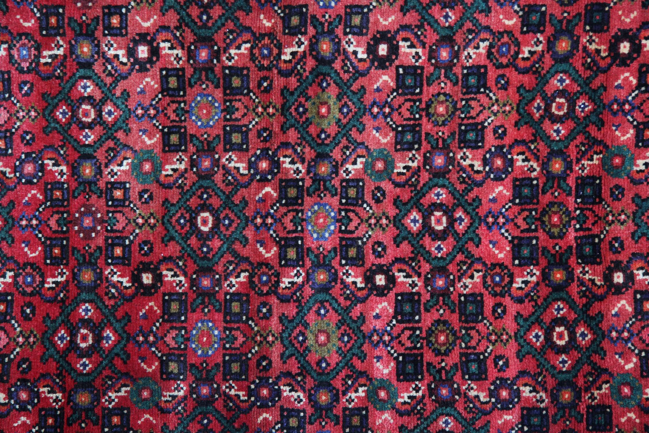 Long Vintage Oriental Runner Rug Handwoven Geometric Wool Stair Runner