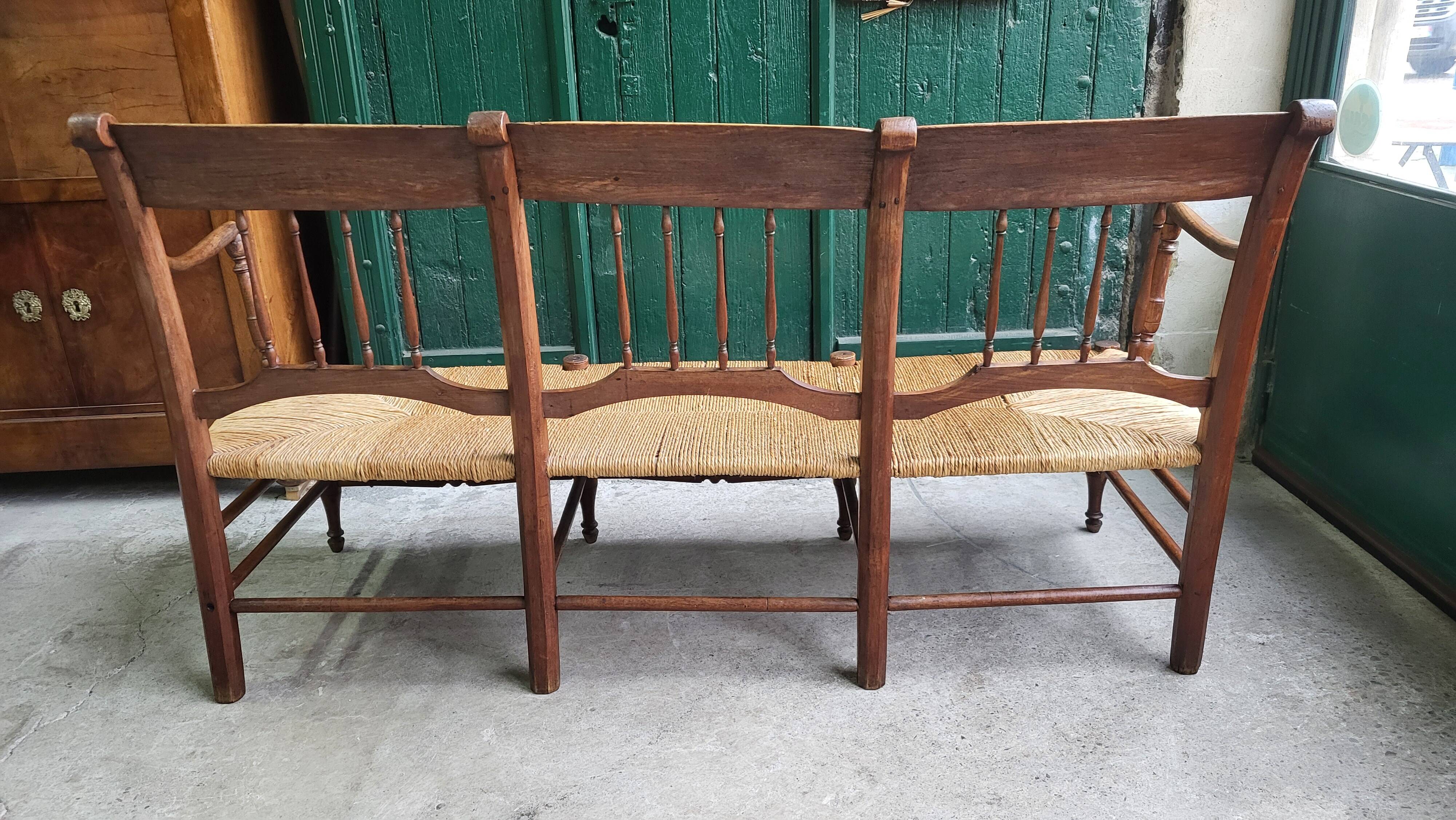 THREE-SEATER STRAW BANQUETTE PROVENCAL RADASSIER
