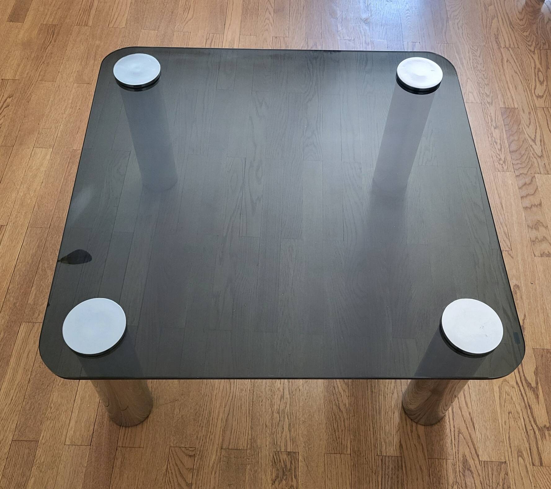 Marco Zanuso Coffee Table in Stainless Steel by Zanotta Vintage 1970