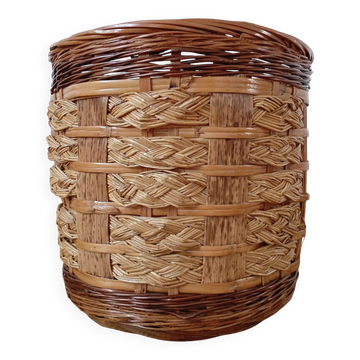 Panier en rotin et bambou vintage - Vannerie traditionnelle de Chine