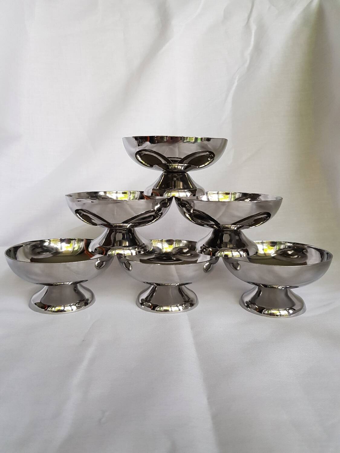 Coffret de 6 coupes à glace sur pied bas