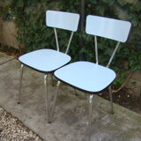 Pair of old blue formica chairs