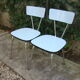 Pair of old blue formica chairs