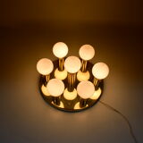 Brass ceiling of Selken, 7-light sputnik, vintage,1970