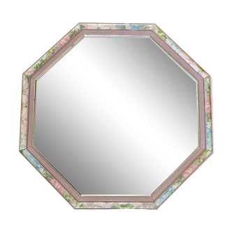Vintage octagonal beveled mirror