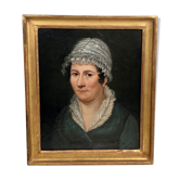 Portrait , femme au bonnet de dentelles