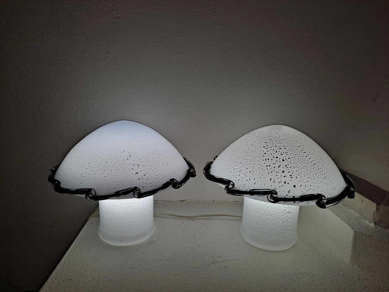 Paire  lampes de tables murano champignons
