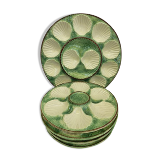 Plates and oyster dish Longchamp barbotine