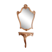 Mirror and console gold, vintage French