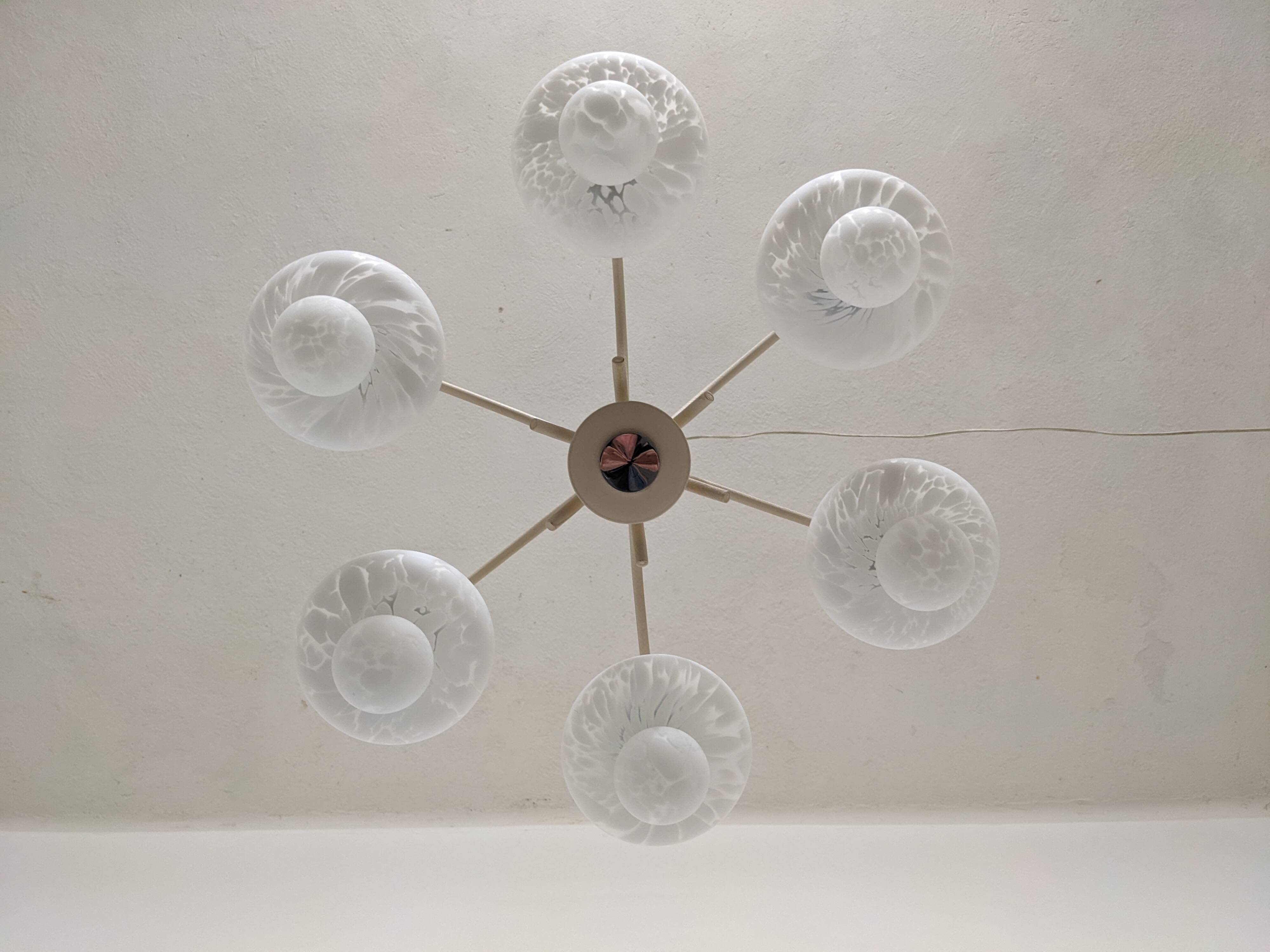 Space age Sputnik chandelier with 6 lights, 50s-60s