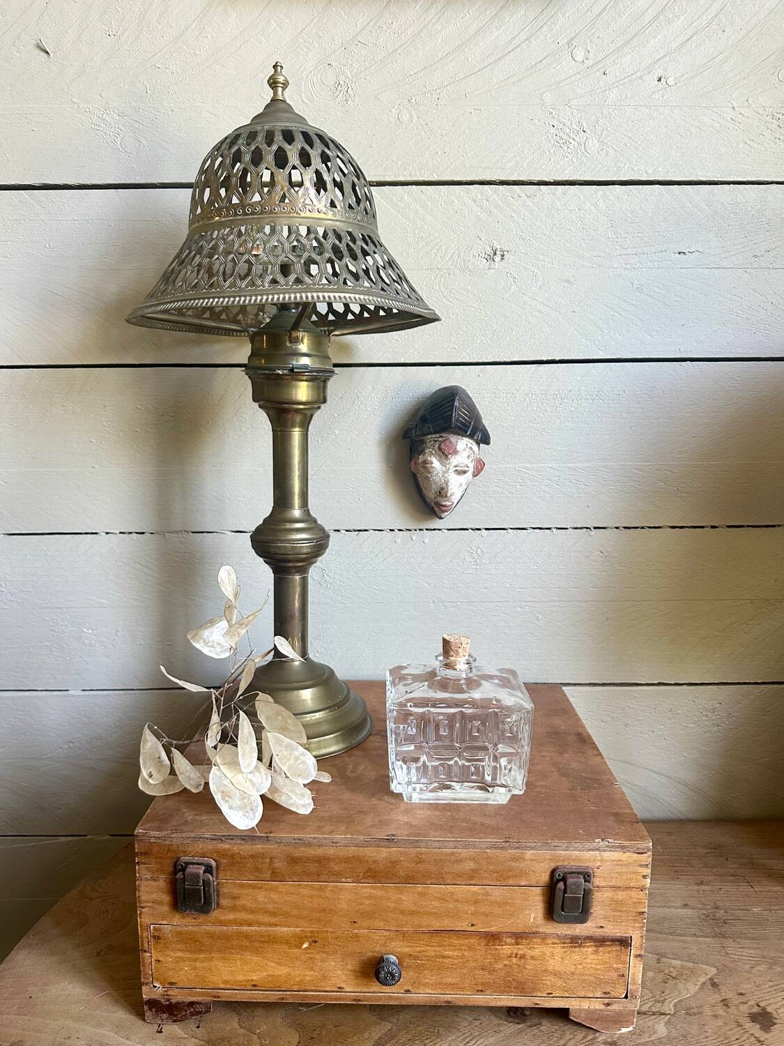 Old glass and cork bottle